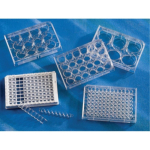 Corning 96 Well (1 x 8 Stripwell) Clear Flat Bottom TC-Treated Microplates Wrapped with Lid Sterile
