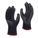 Polyco Matrix P Grip PU Palm Coated Gloves Black - Size 7
