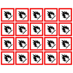40x40mm Flammable GHS sheet