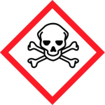 100x100mm Toxic GHS Symbols roll