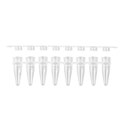 Axygen 0.2mL Thin Walled 8-Tube PCR Tube Strips with Flat Strip Caps Clear