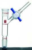 Synthware connecting adapter with PTFE stopcock, Joint: ST/NS 24/40