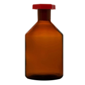 Reagent Glass Bottle Amber Narrow neck with plastic stopper 250ml