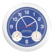 Traceable Time; Temperature; and Humidity Analog Wall Clock with Calibration