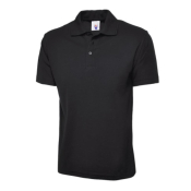 Black Unisex Polo Shirt 50% Polyester 50% Cotton Size 4XLarge