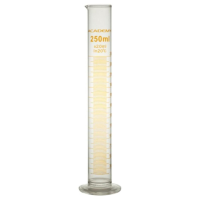 Academy Cylinder 100mL Capacity; 1mL Graduations and Spout; tolerance 1mL