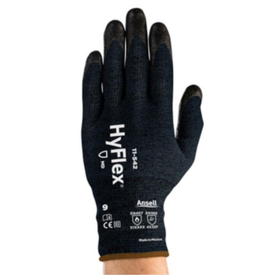 Ansell HyFlex 11-542 Cut Resistant Comfort Industrial Work Gloves Size 11 XXL Black
