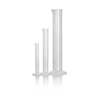 Azlon Plastic Cylinder Class B Polypropylene 500ml with Moulded 5ml Graduations
