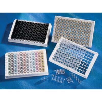 Corning 96 Well Black Polystyrene Medium Bind Stripwell Microplate 25 per Bag without Lid Nonsterile