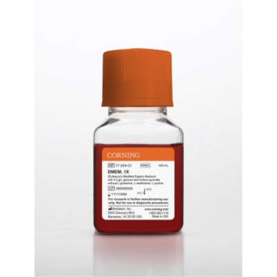 100mL DMEM (Dulbeccos Modification of Eagles Medium) with 4.5 g/L Glucose and Sodium Pyruvate withou