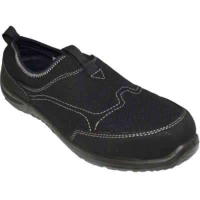 Tegid Black slip on safety trainers Black Size 9
