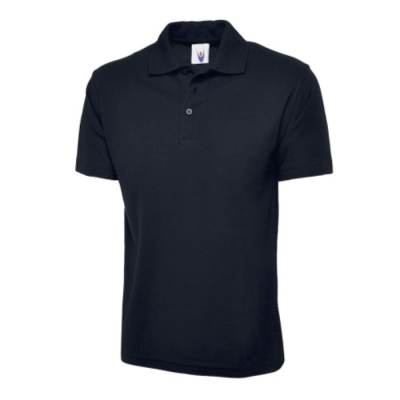Navy Unisex Polo Shirt 50% Polyester 50% Cotton Size Small