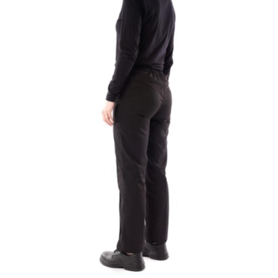 Ladies Black Polyester Cotton Work Trousers Regular Leg