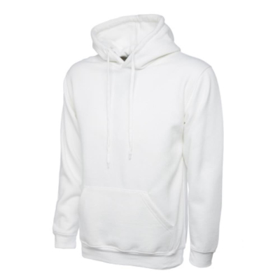 White Classic Hoodie 50% Polyester 50% Cotton